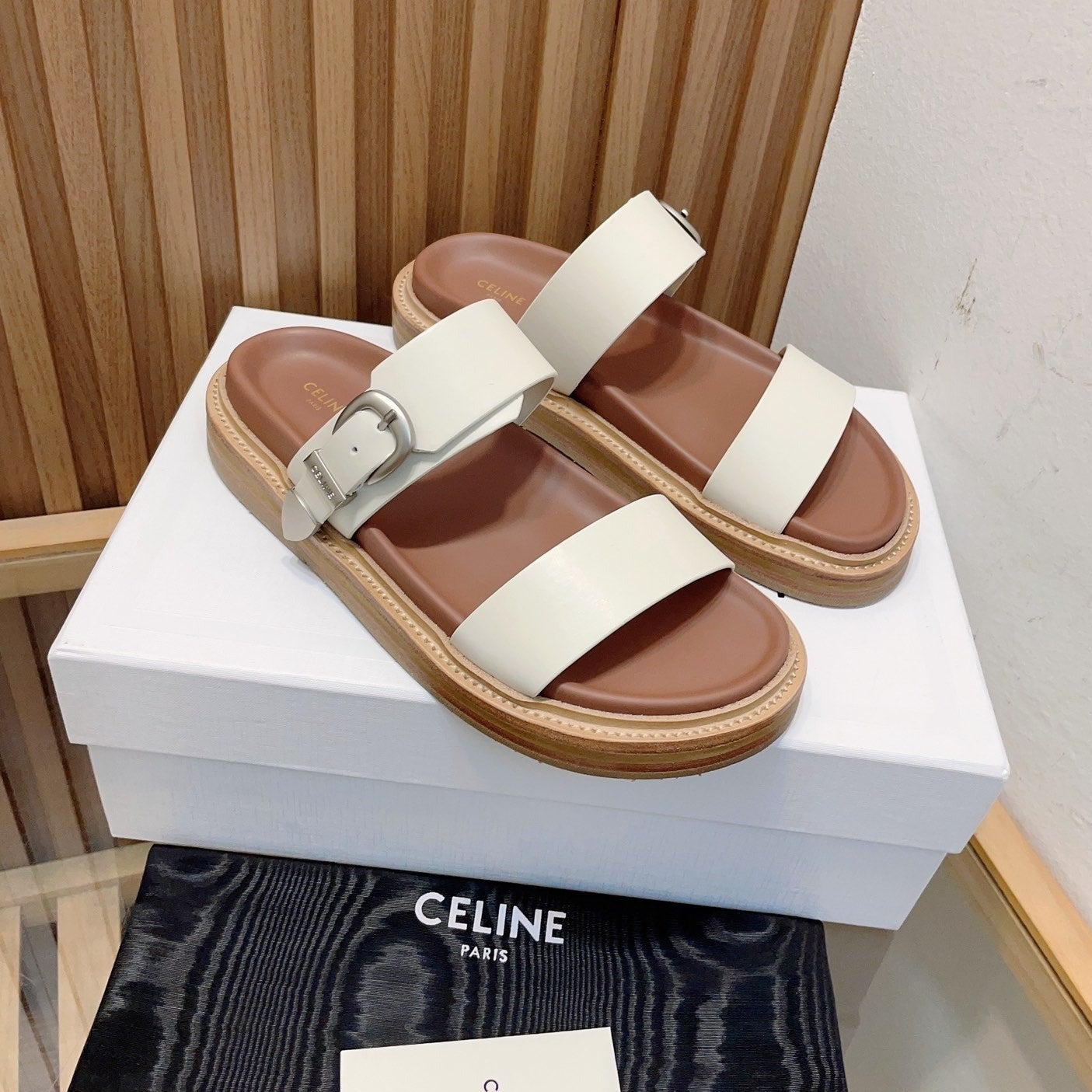 TIPPI IN CALFSKIN - VEGETAL TANNING WHITE BROWN