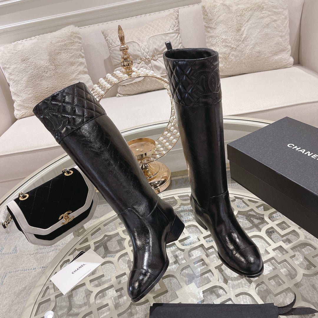 CC High Boots 35mm In Black Glossy Cowhide 943257