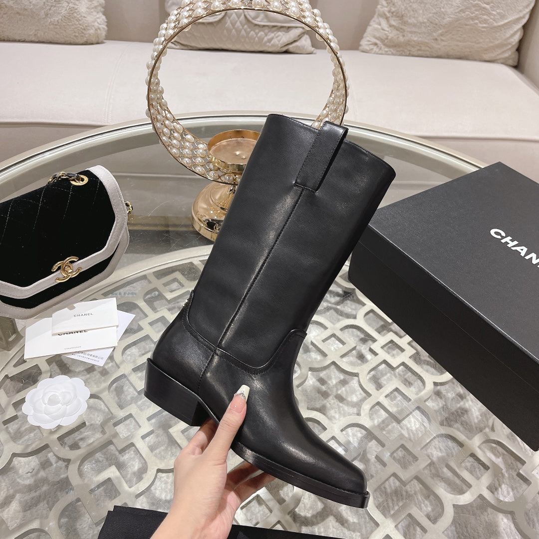 CC High Boots 30mm In Black Cowhide 943251