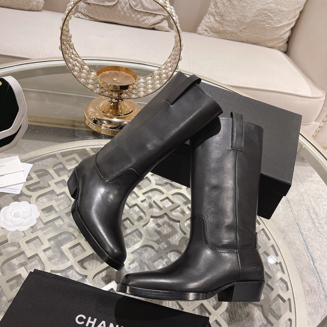 CC High Boots 30mm In Black Cowhide 943251