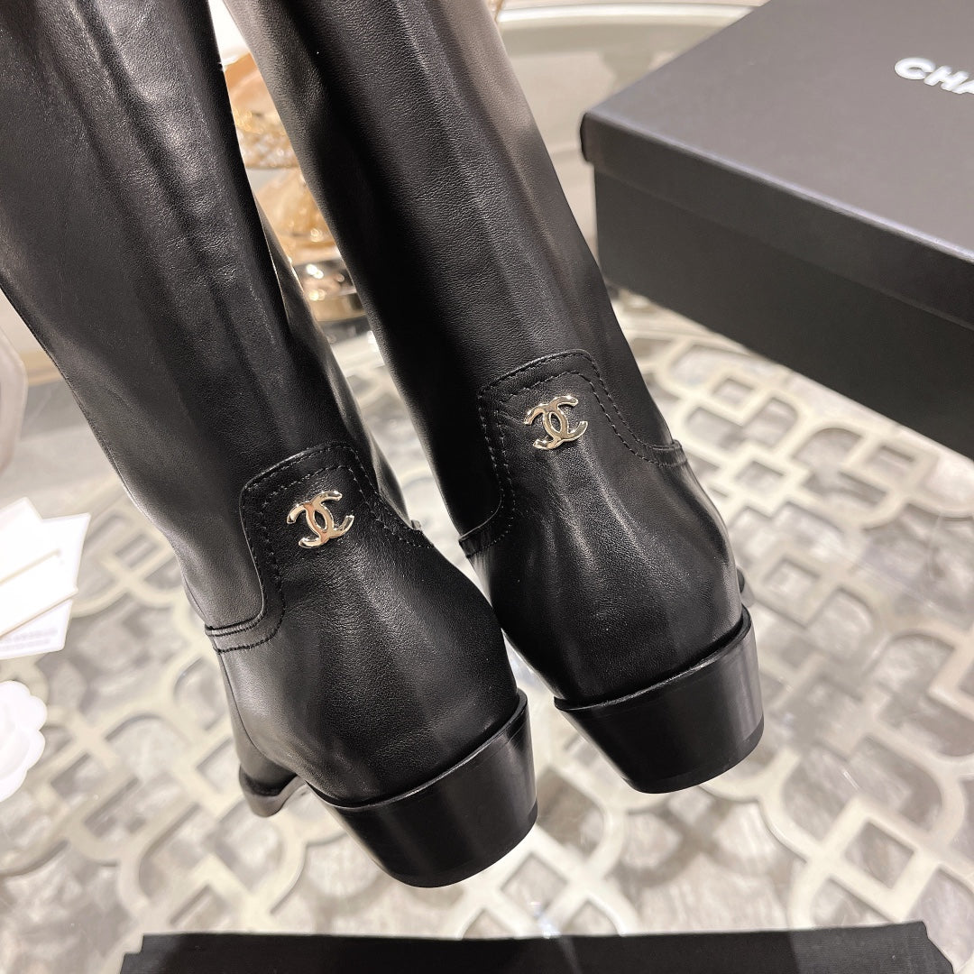 CC High Boots 30mm In Black Cowhide 943251