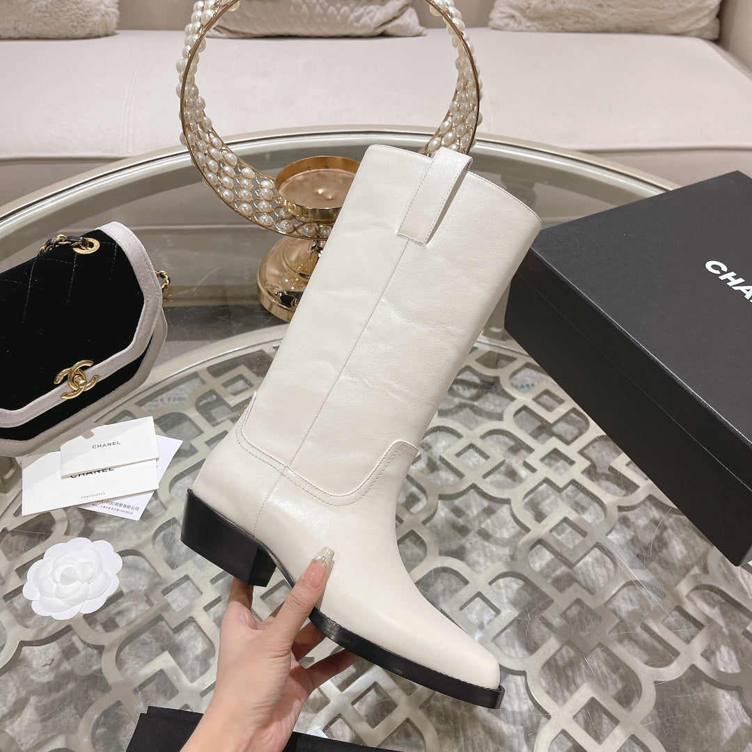 CC High Boots 30mm In White Cowhide 943249