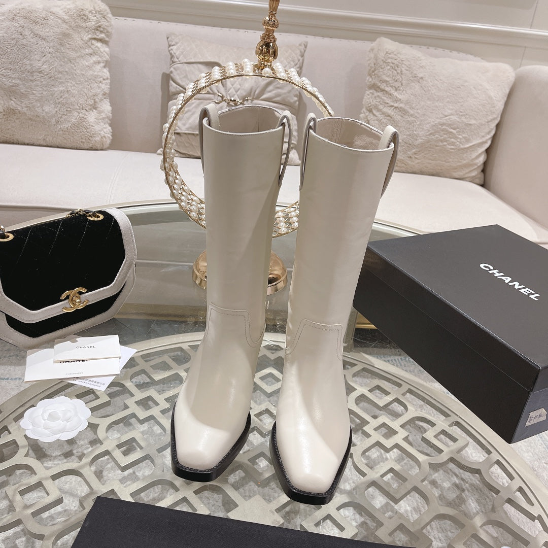 CC High Boots 30mm In White Cowhide 943249