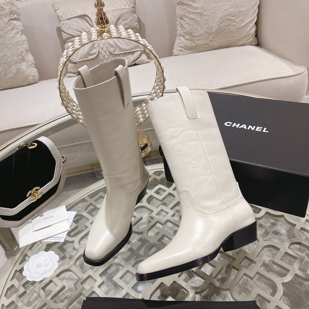 CC High Boots 30mm In White Cowhide 943249