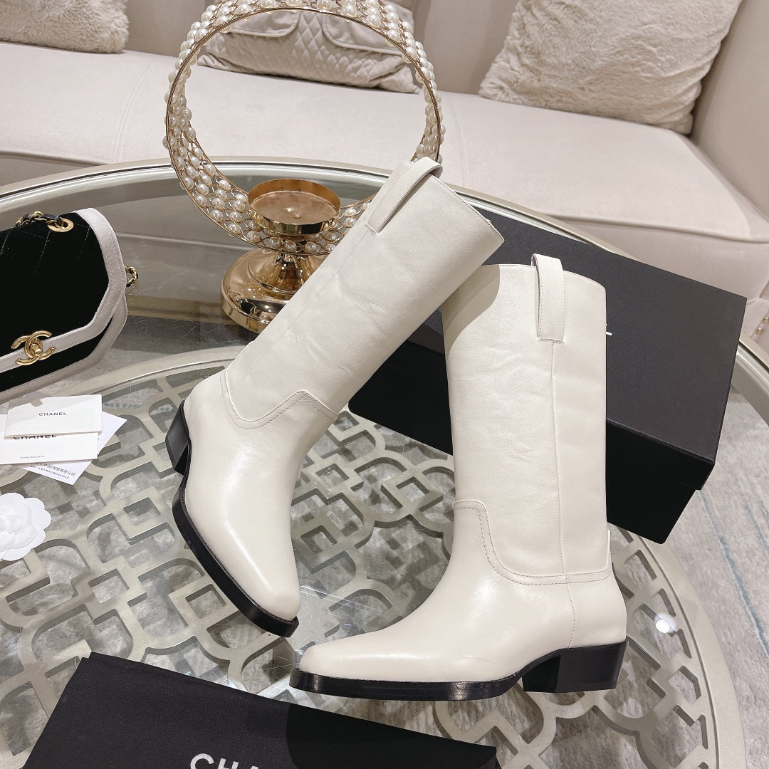 CC High Boots 30mm In White Cowhide 943249