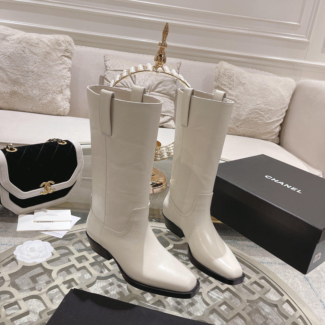 CC High Boots 30mm In White Cowhide 943249