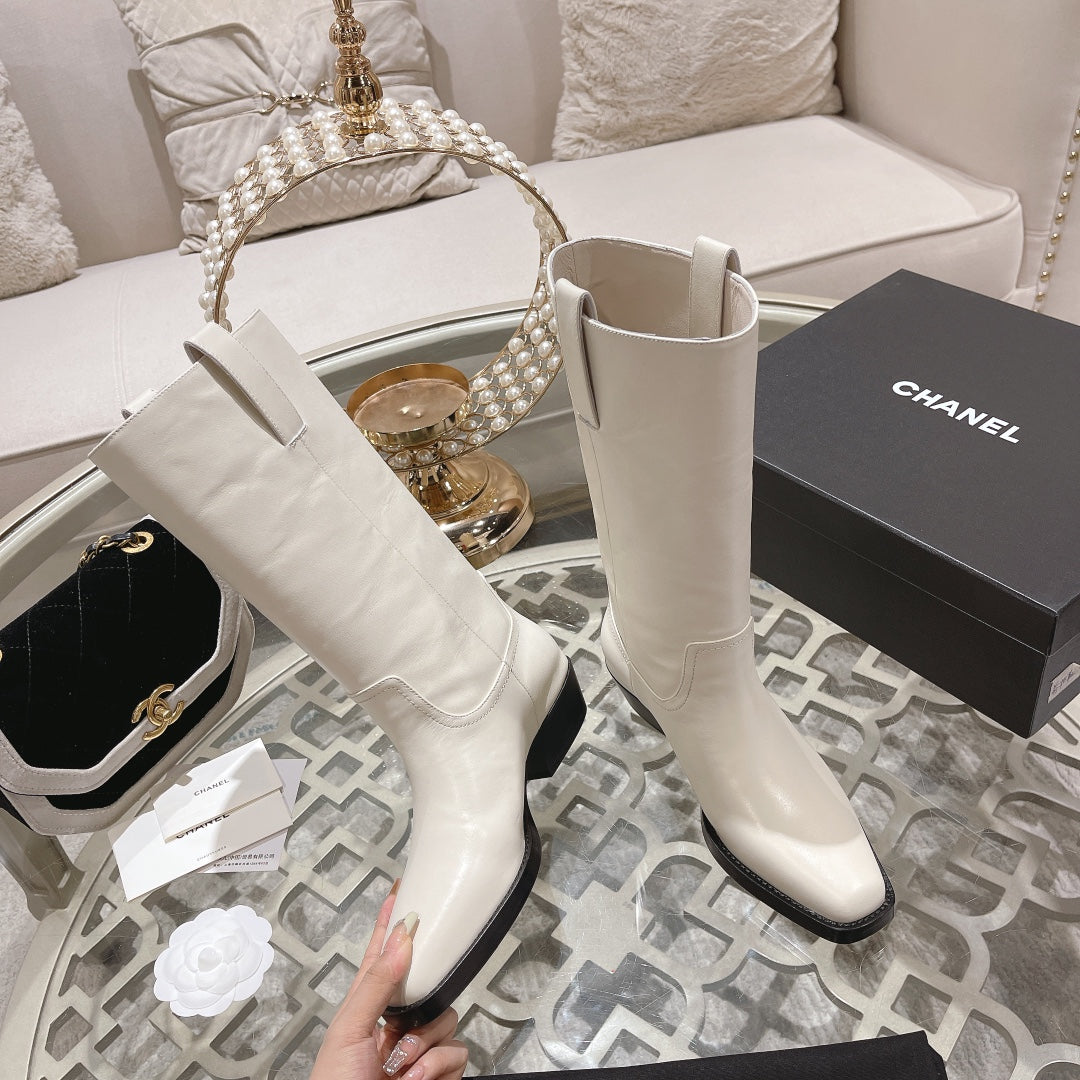 CC High Boots 30mm In White Cowhide 943249