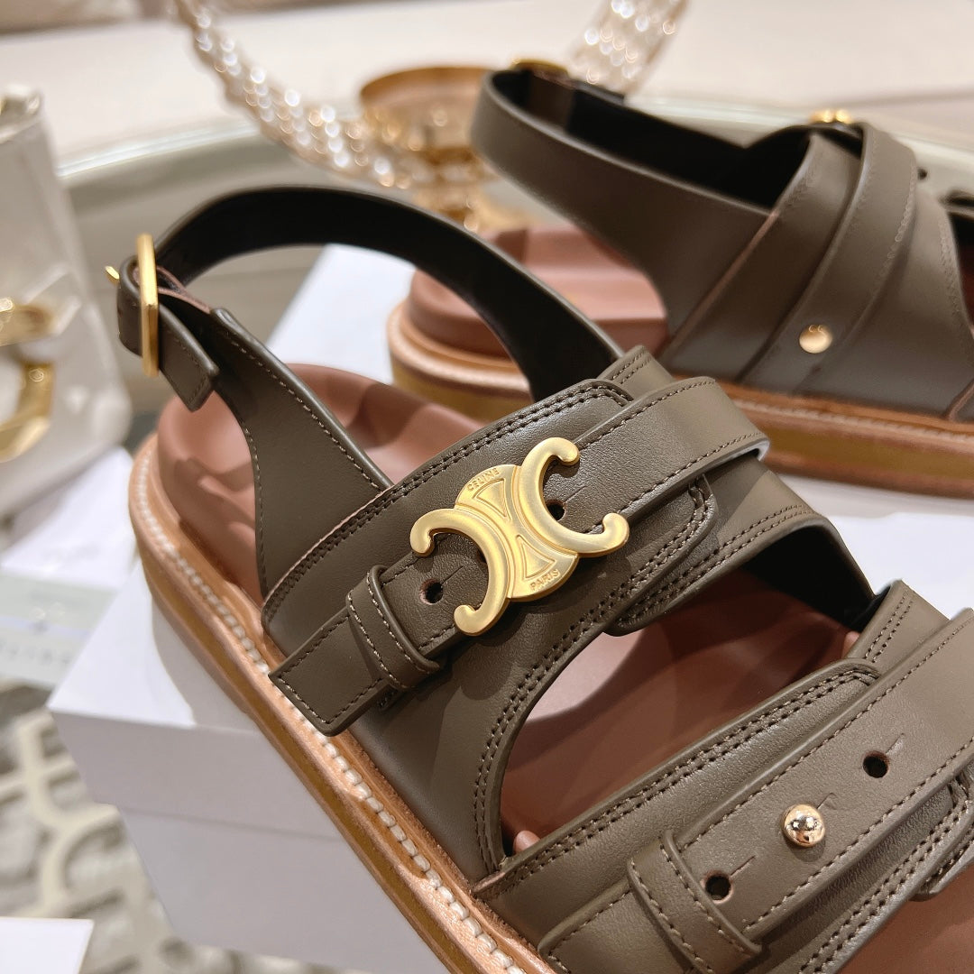 TIPPI TRIOMPHE SANDAL IN MOCHA BROWN CALFSKIN