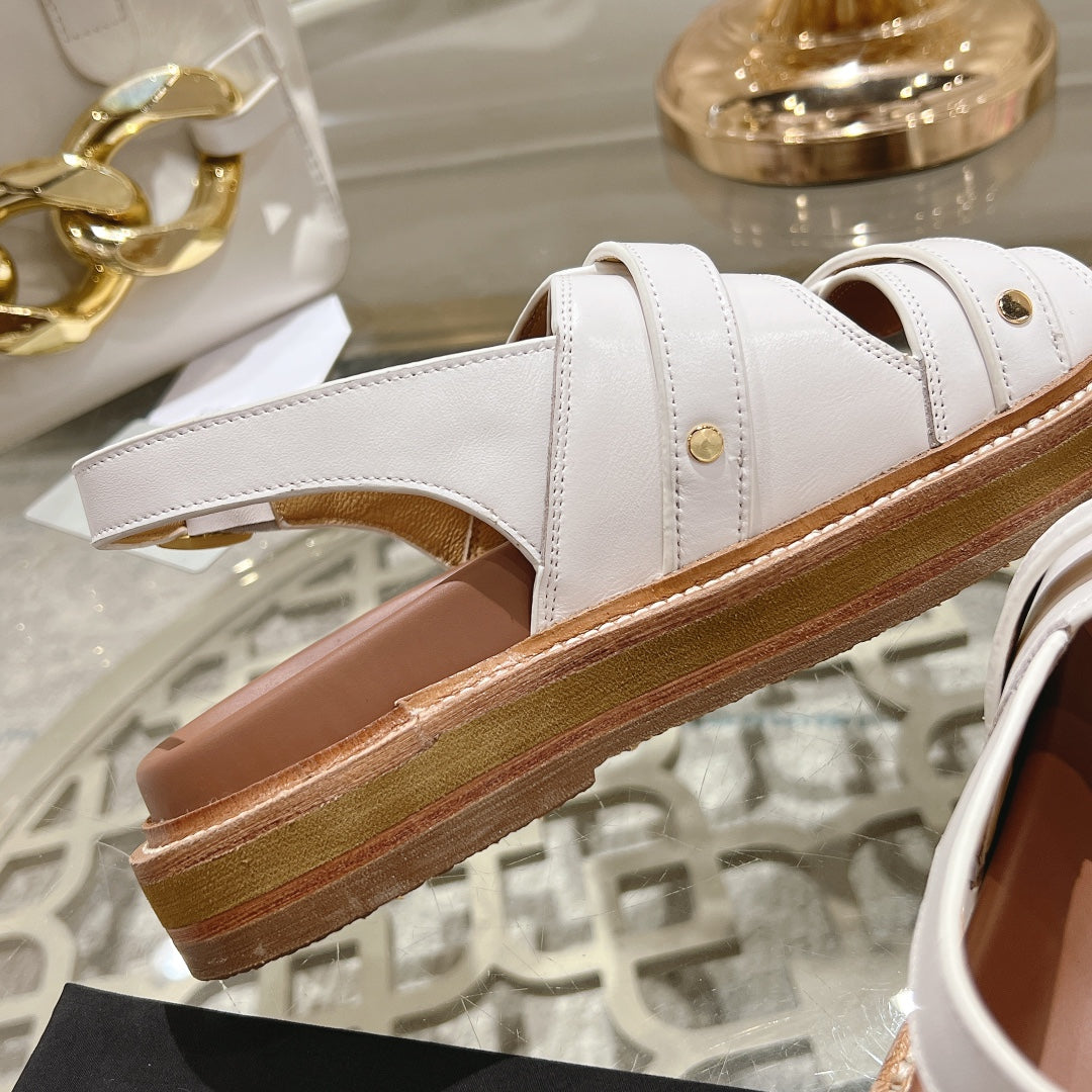 TIPPI TRIOMPHE SANDAL IN WHITE CALFSKIN