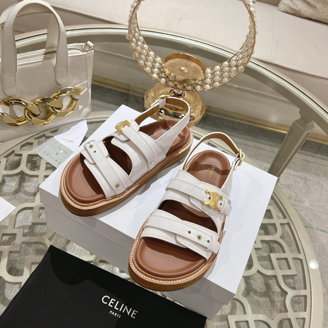 TIPPI TRIOMPHE SANDAL IN WHITE CALFSKIN