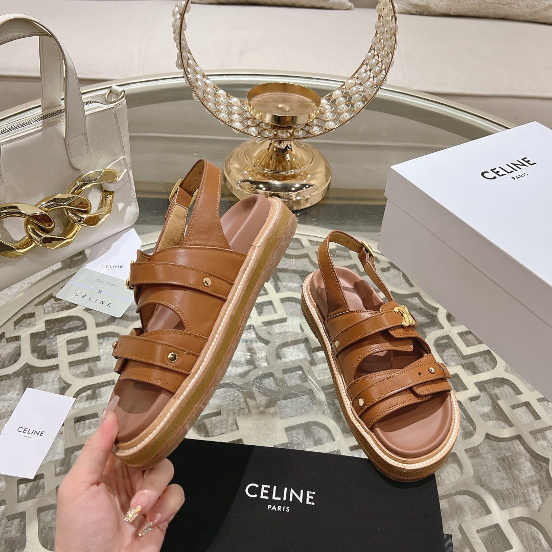 TIPPI TRIOMPHE SANDAL IN BRONZE BROWN CALFSKIN