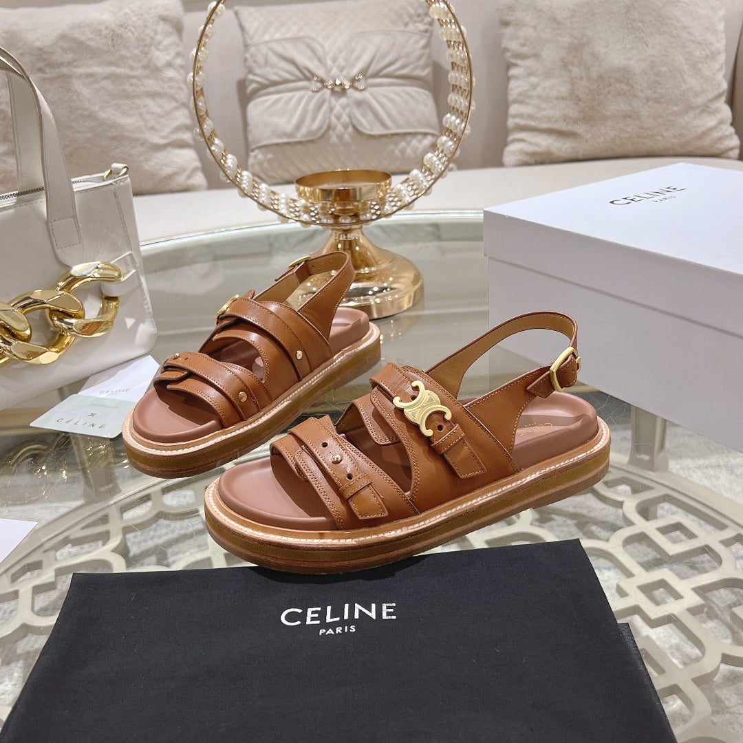 TIPPI TRIOMPHE SANDAL IN BRONZE BROWN CALFSKIN