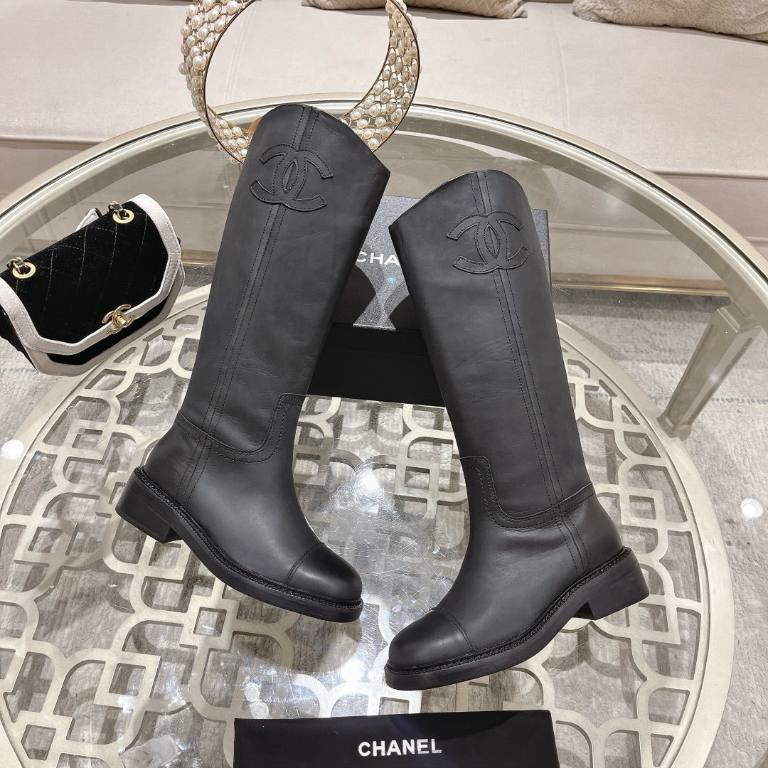 CC High Boots 40mm Black Cowhide