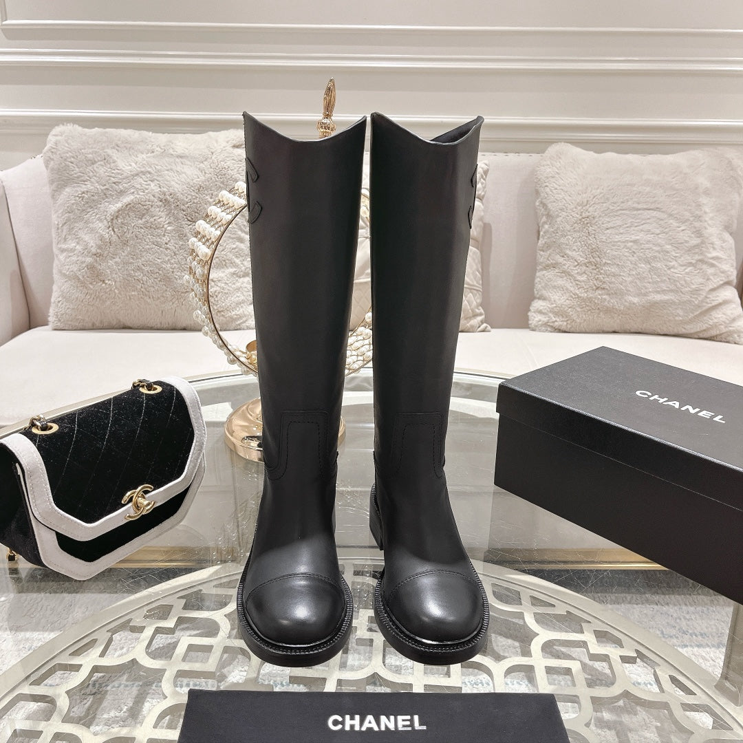 CC High Boots 40mm Black Cowhide