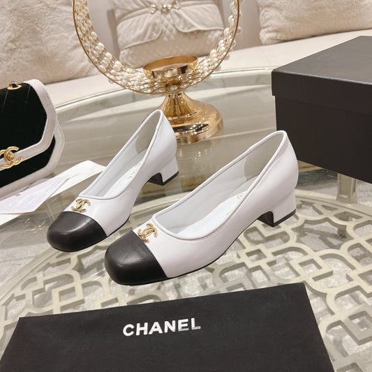 CC High Heels 35mm In White Mix Black Lambskin  943279