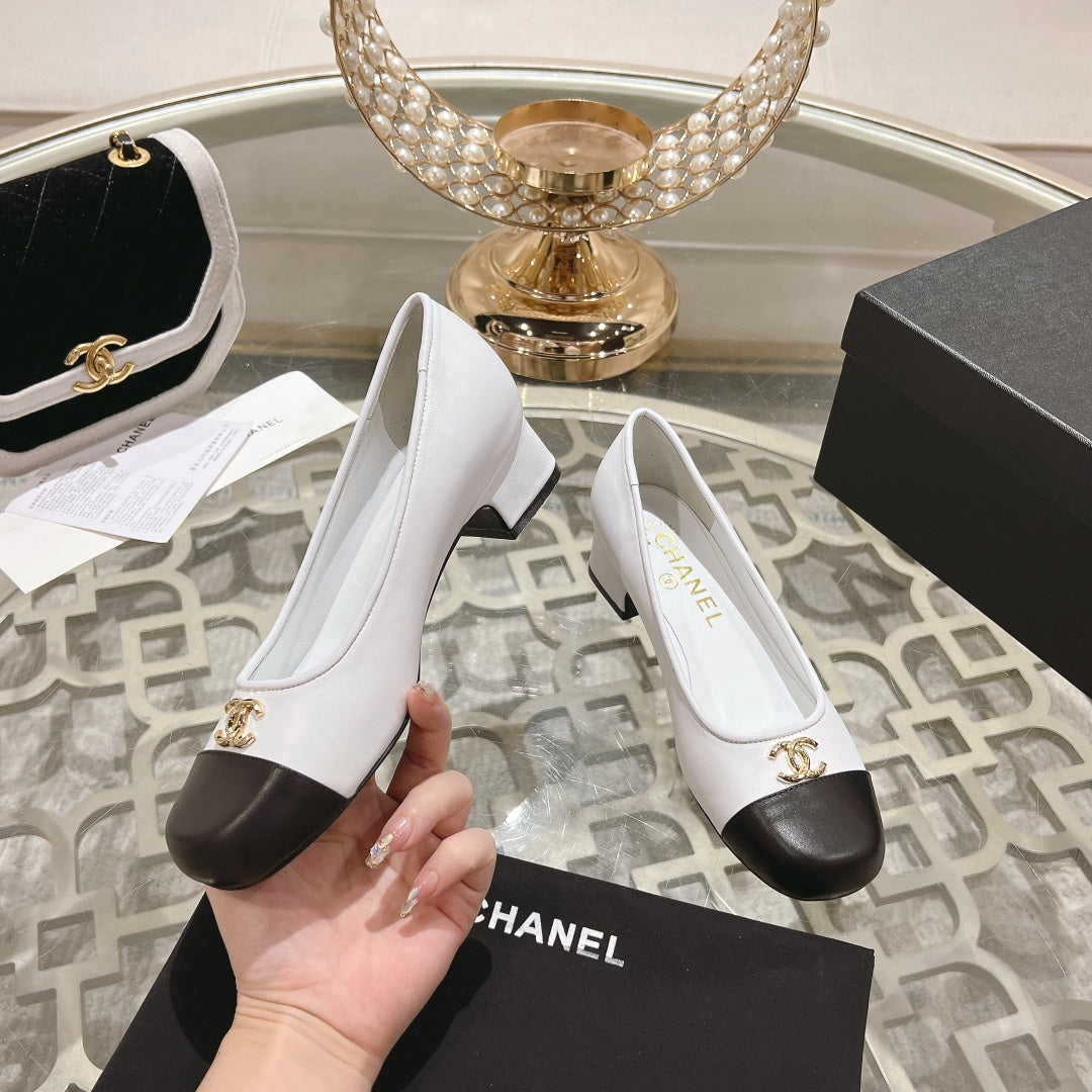 CC High Heels 35mm In White Mix Black Lambskin  943279