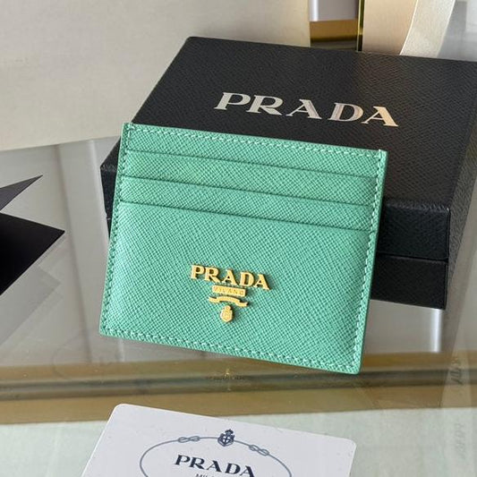 PRA 10 CARD HOLDER IN SEAFOAM GREEN CALFSKIN