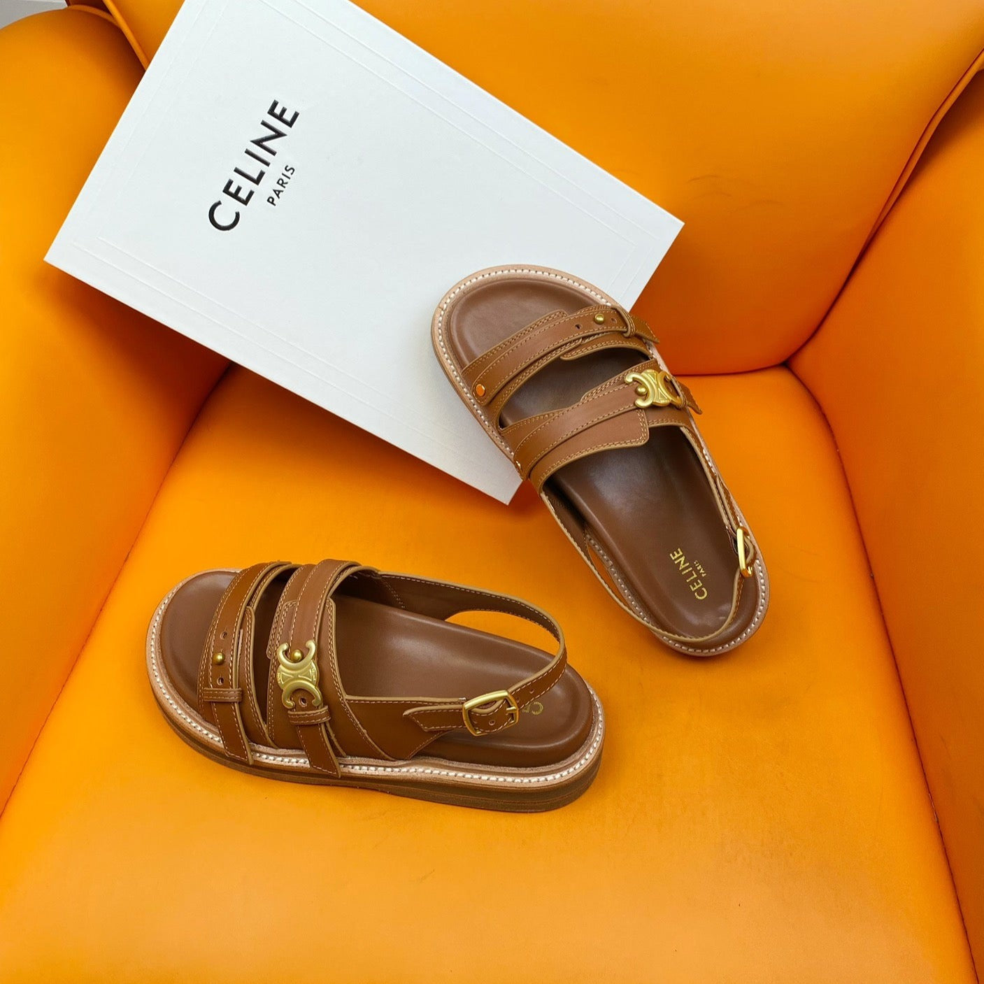 TIPPI TRIOMPHE SANDAL IN CALFSKIN TAN