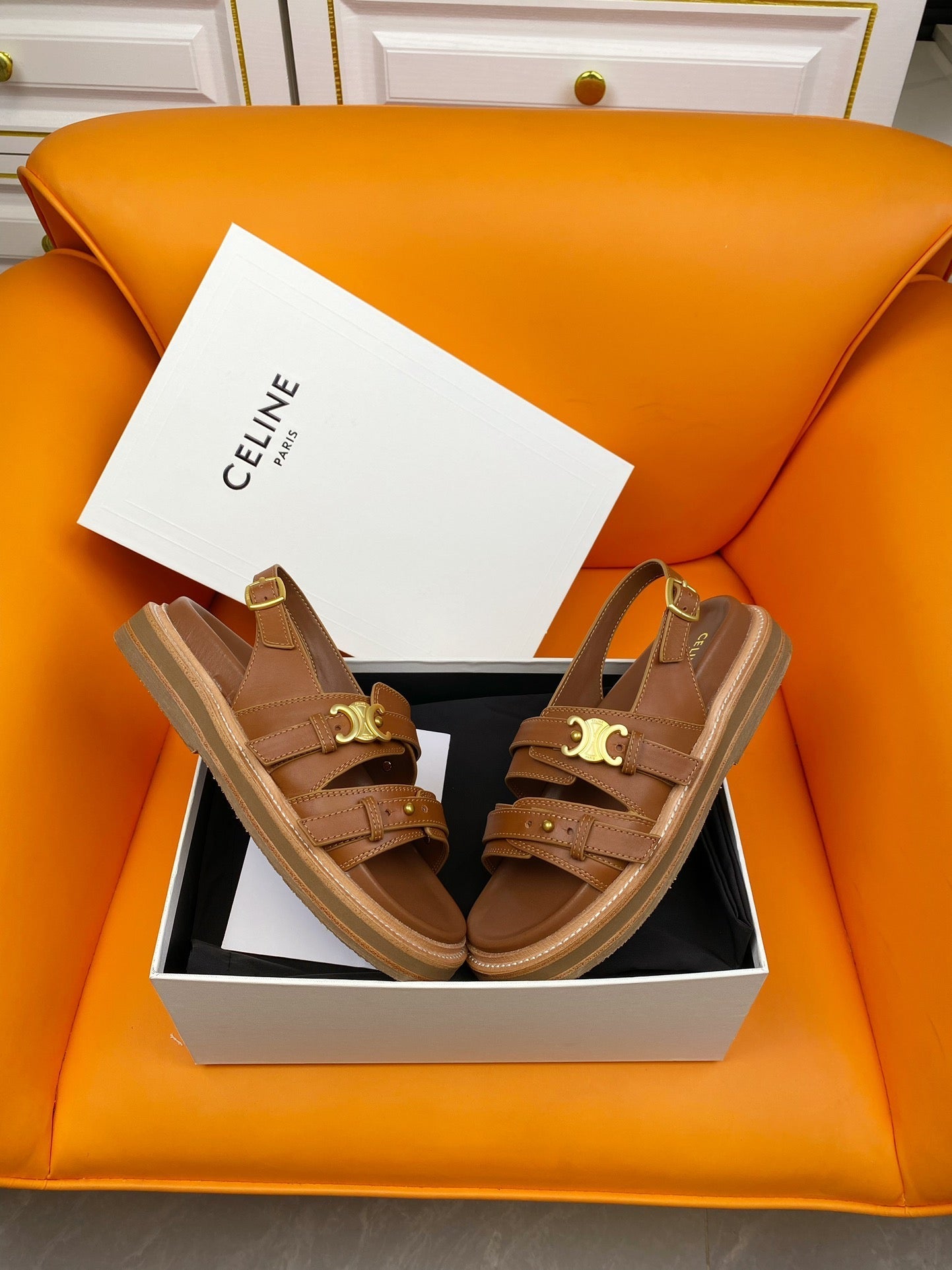 TIPPI TRIOMPHE SANDAL IN CALFSKIN TAN