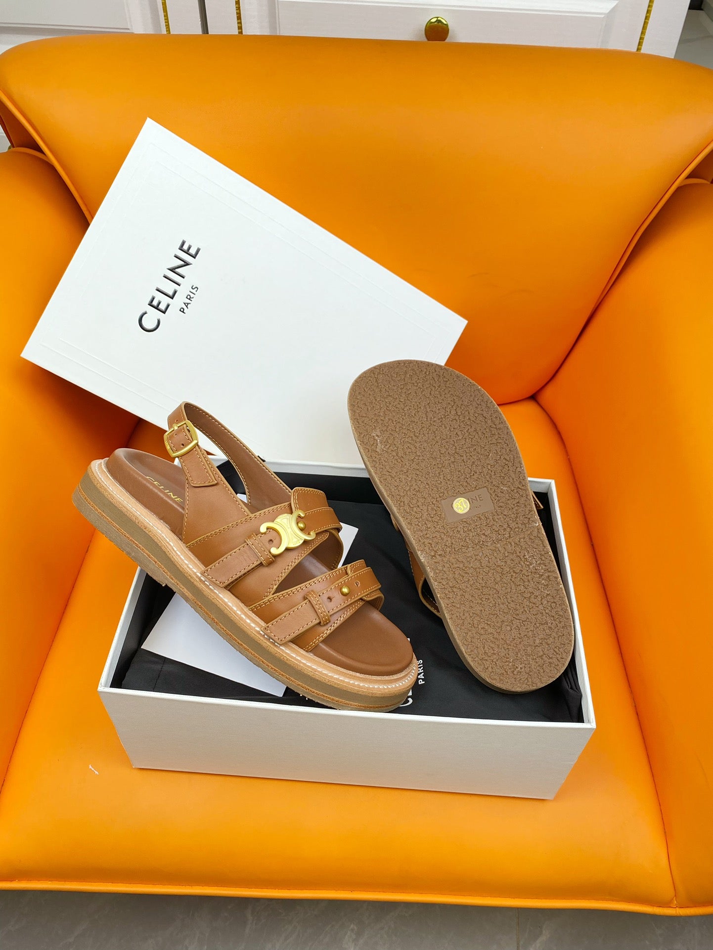 TIPPI TRIOMPHE SANDAL IN CALFSKIN TAN