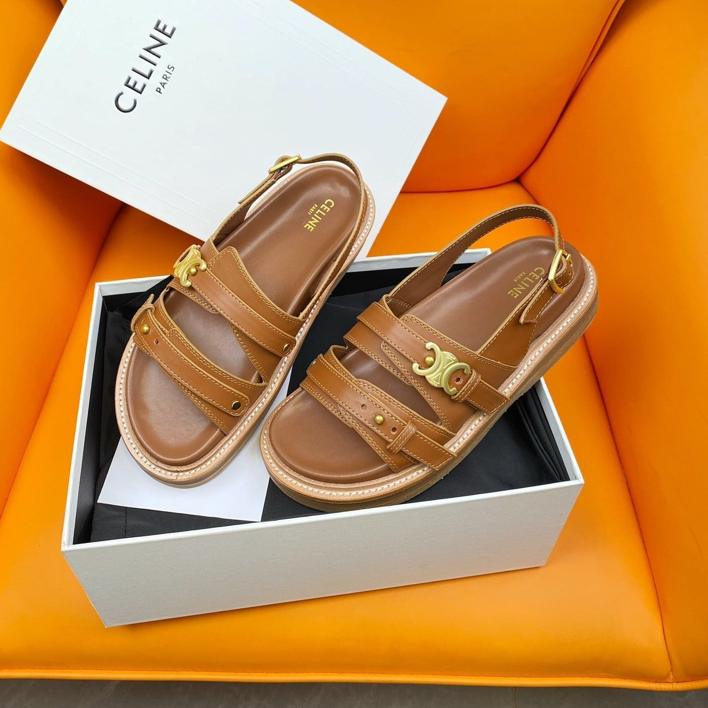 TIPPI TRIOMPHE SANDAL IN CALFSKIN TAN