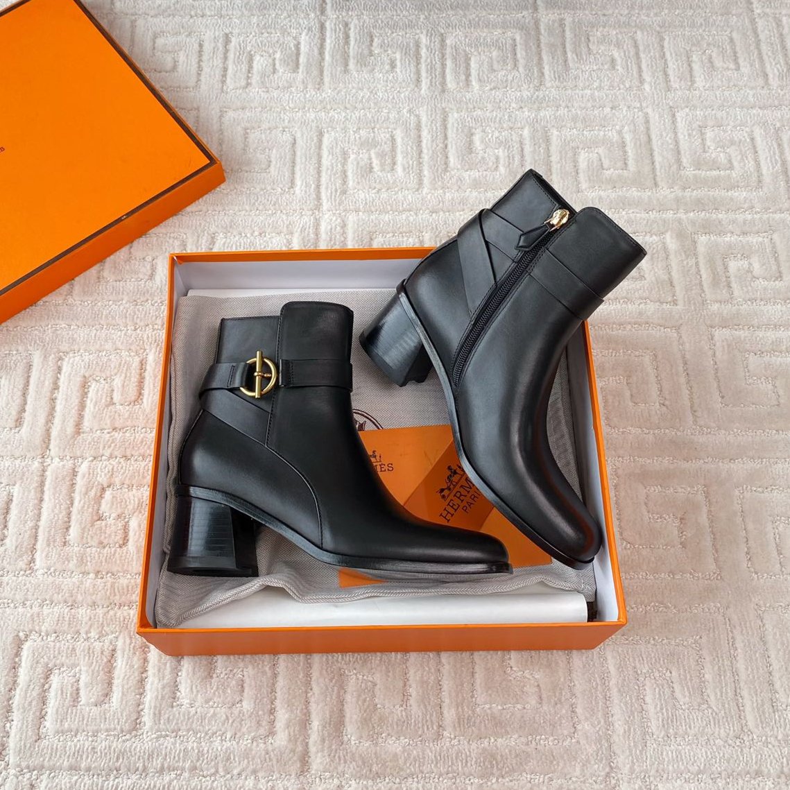 jill 60 ankle boot black calfskin