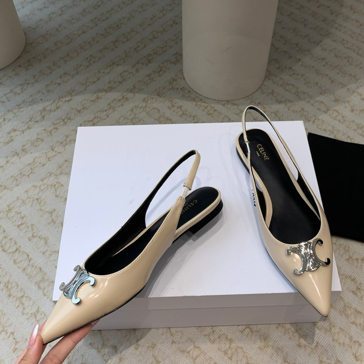 ALMA TRIOMPHE SLINGBACK IN LAMBSKIN BEIGE