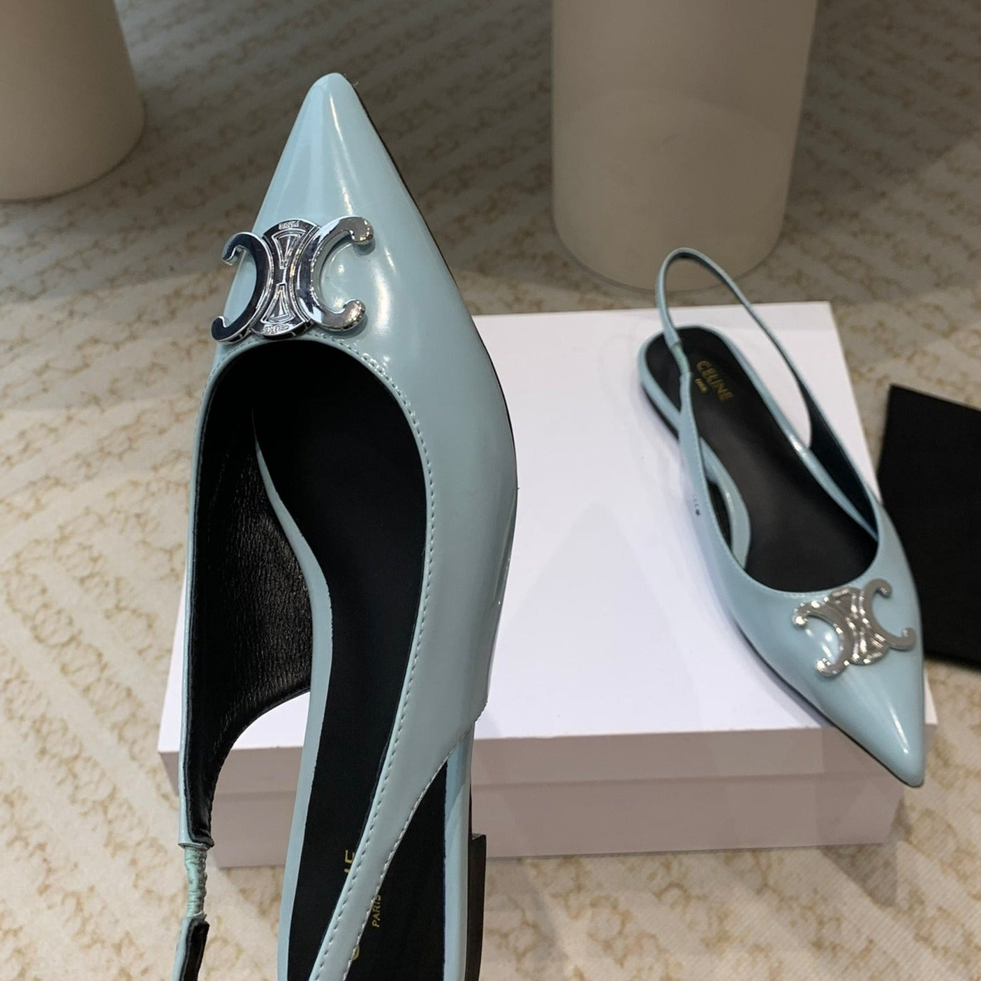 ALMA TRIOMPHE SLINGBACK IN LAMBSKIN ICEBERGBLUE