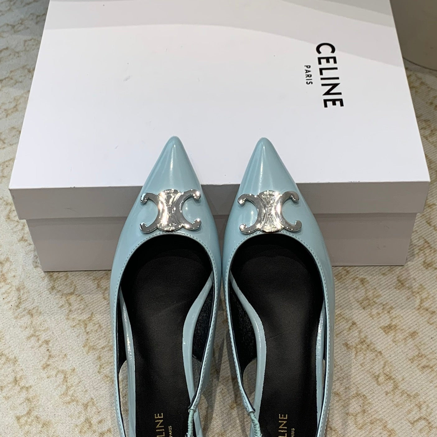 ALMA TRIOMPHE SLINGBACK IN LAMBSKIN ICEBERGBLUE