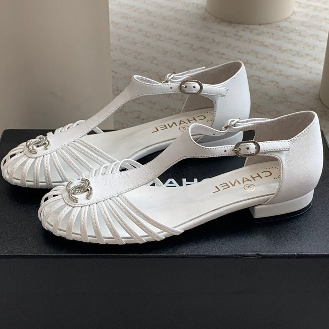 roman sandals wedge white lambskin