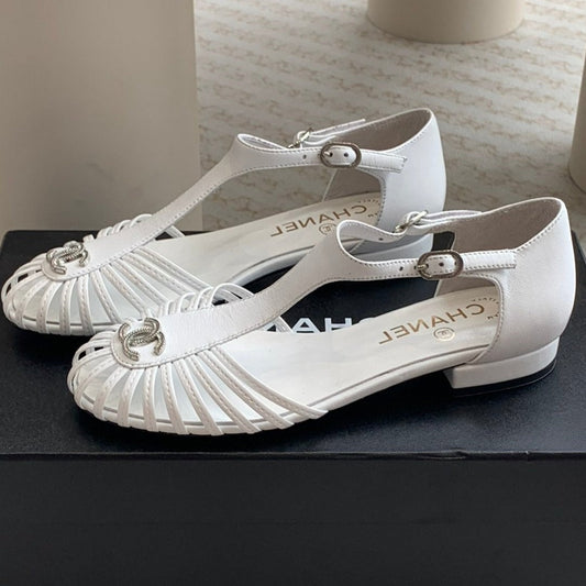 roman sandals wedge white lambskin