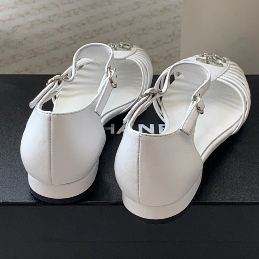 roman sandals wedge white lambskin