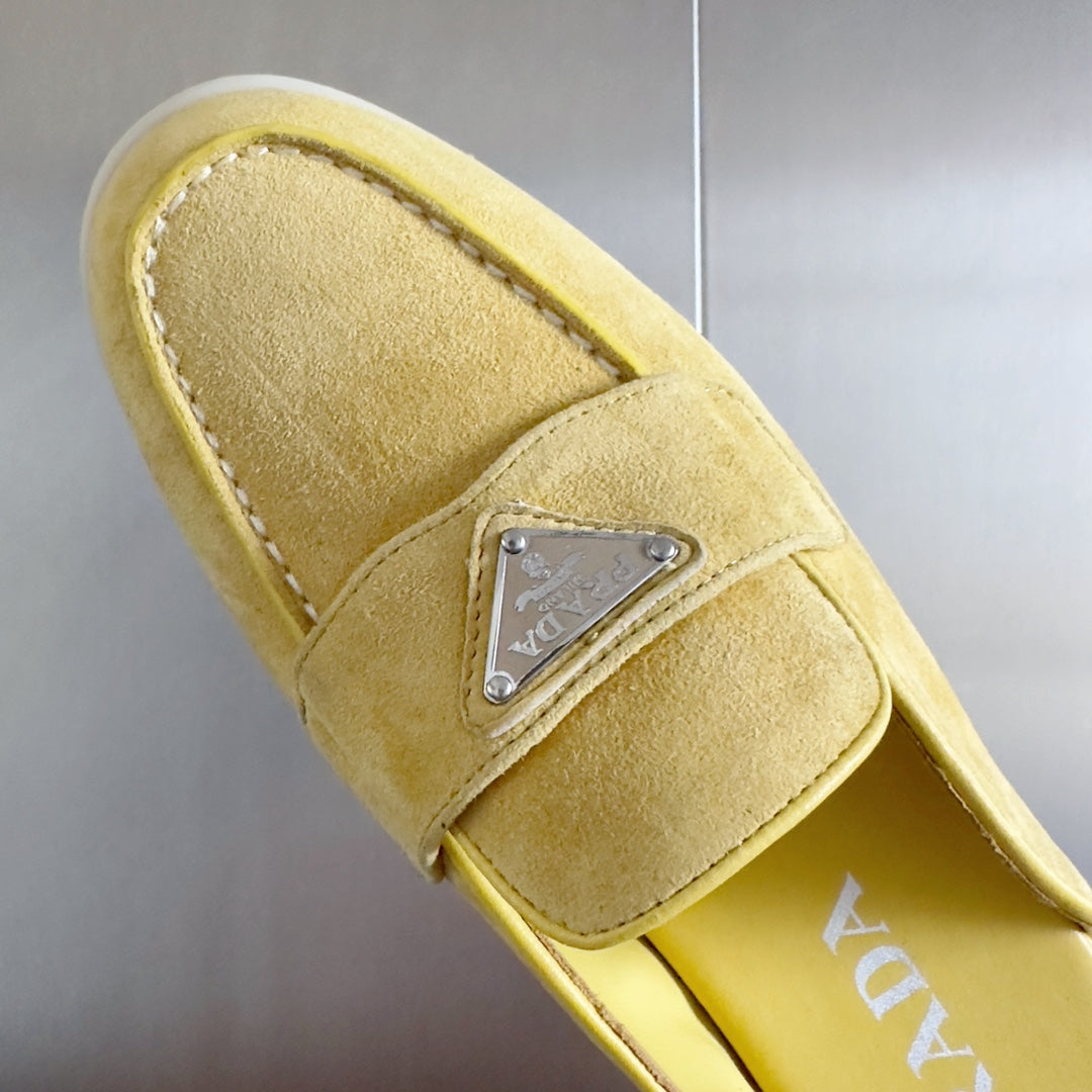 Pra Yellow Suede Leather Mule 25mm Rubber Sole