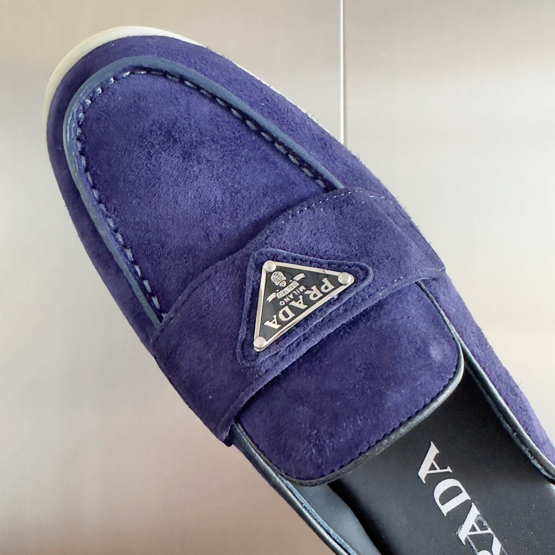 Pra Purple Suede Leather Mule 25mm Rubber Sole