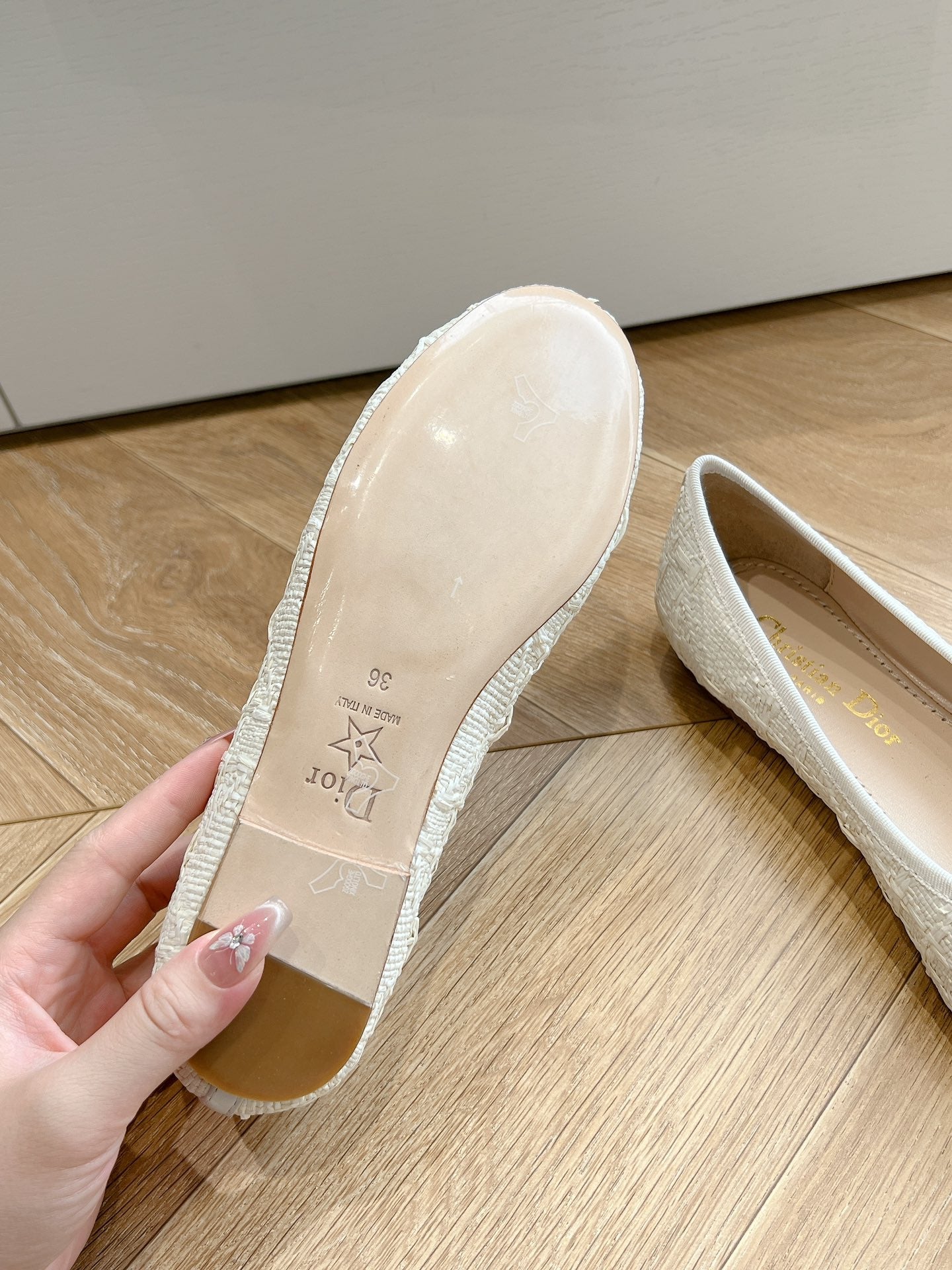 cd ballet flat white sedge mop front