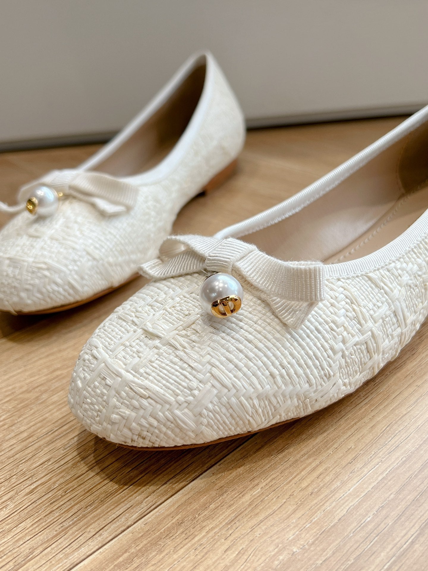 cd ballet flat white sedge mop front