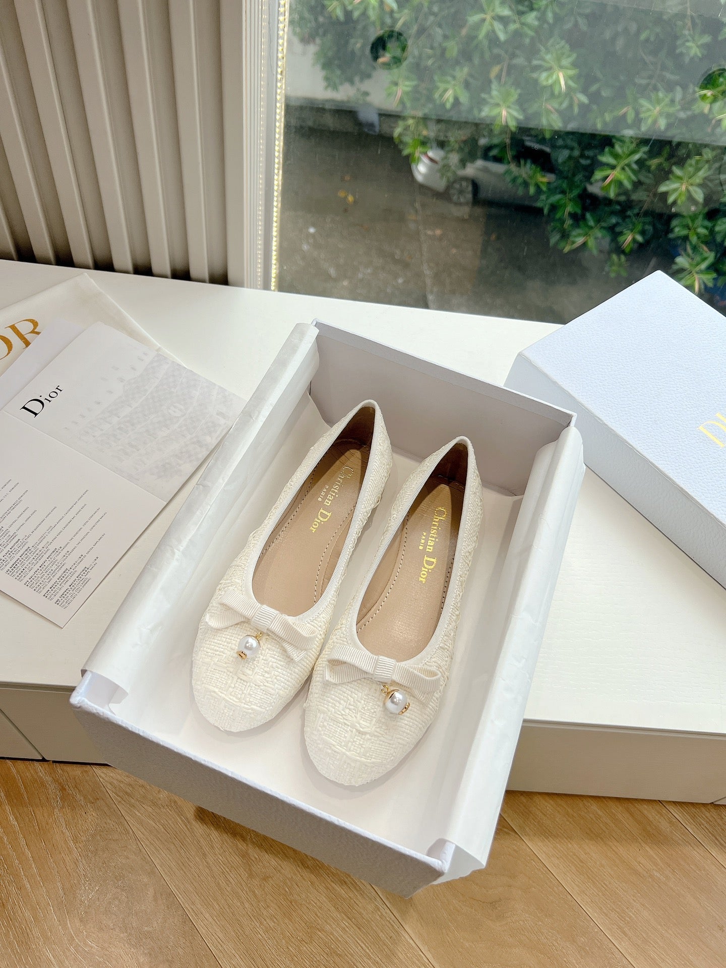 cd ballet flat white sedge mop front