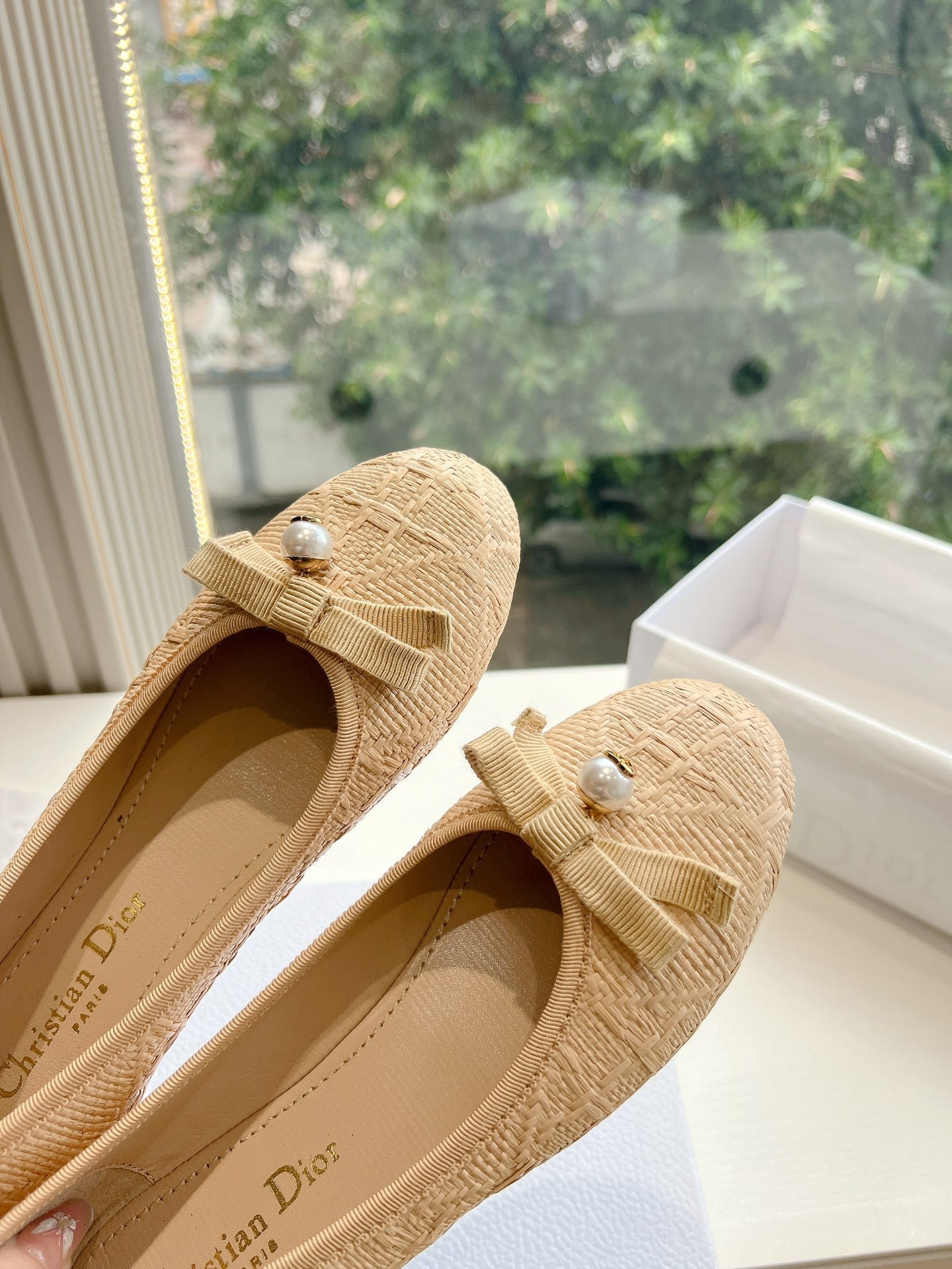 cd ballet flat beige sedge mop front