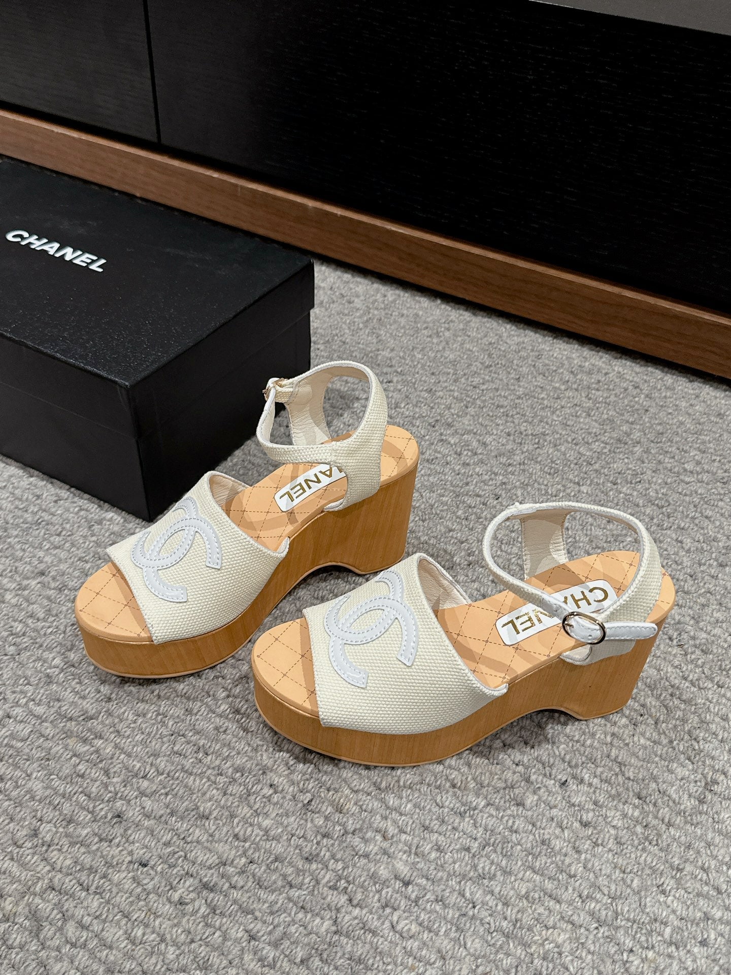 cc sandal 100 cream canvas white cc