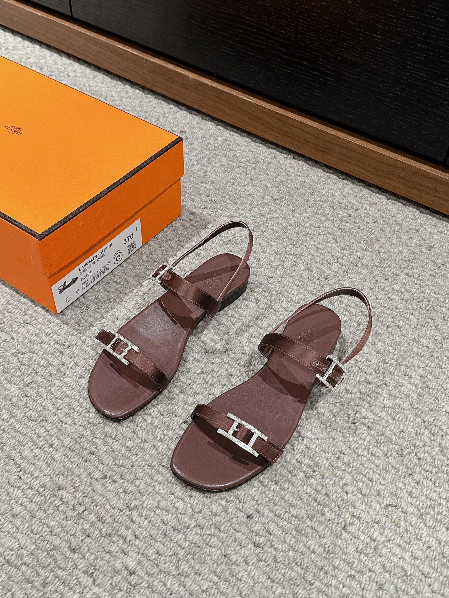 Women Roman Sandal Brown Calfskin