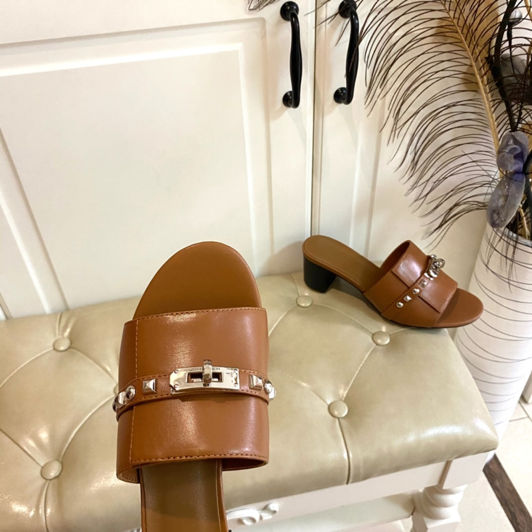 HM Giulia 50 Sandal Brown Calfskin