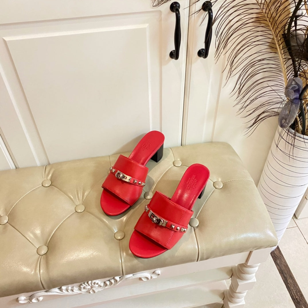 HM Giulia 50 Sandal Red Calfskin