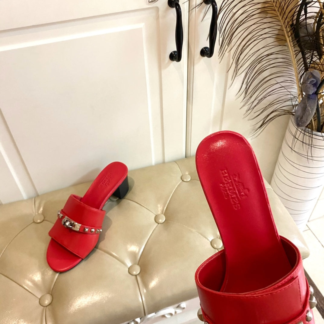 HM Giulia 50 Sandal Red Calfskin