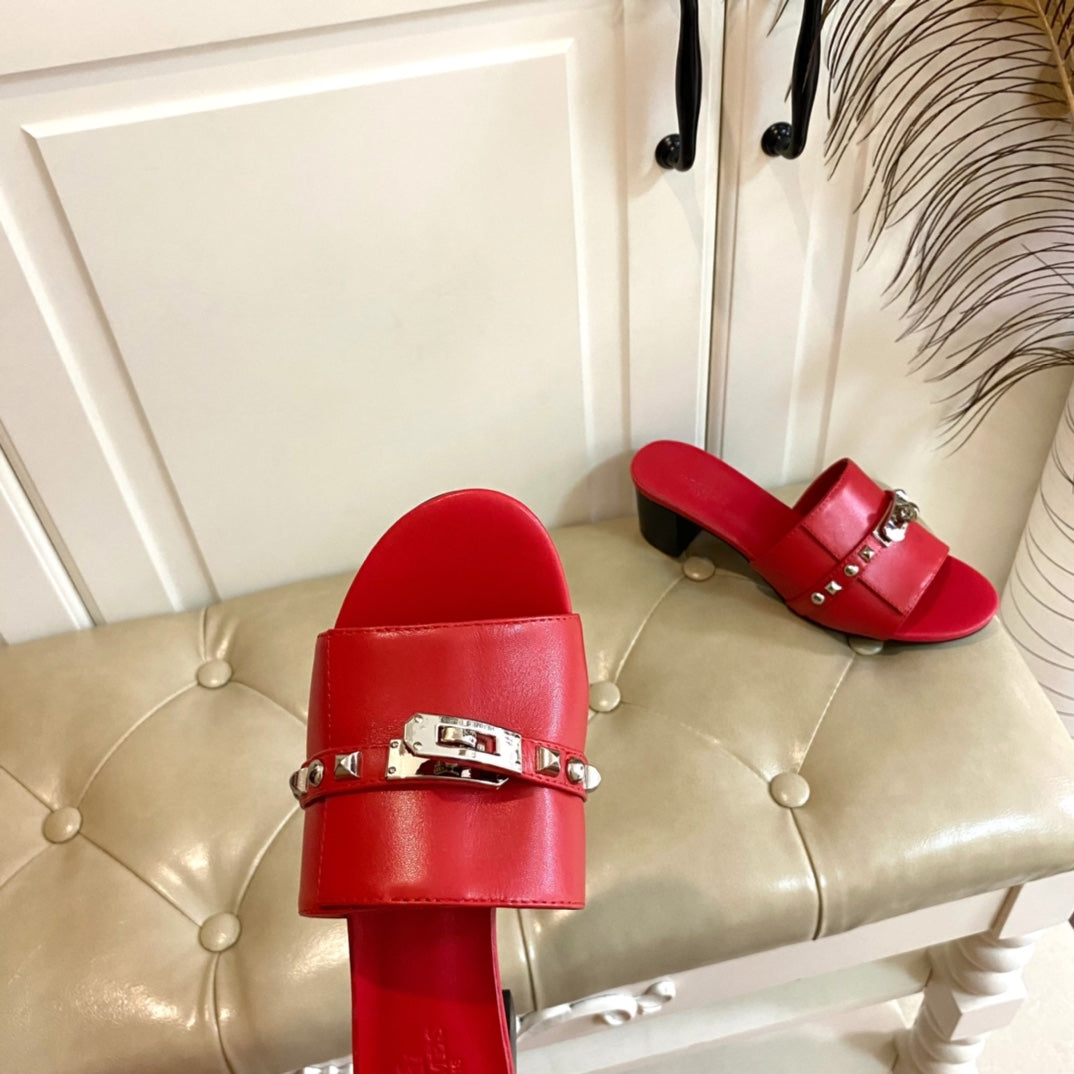 HM Giulia 50 Sandal Red Calfskin