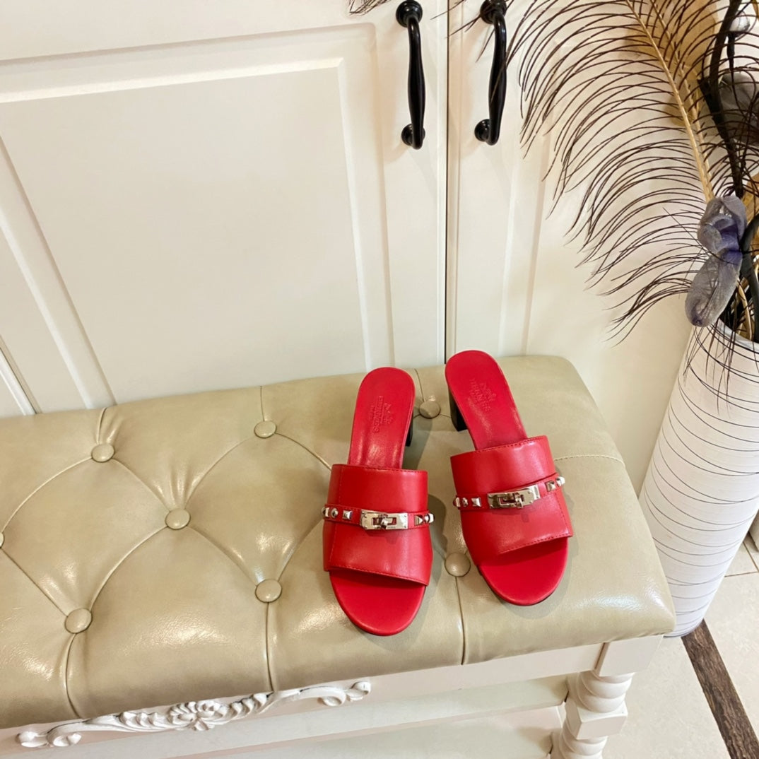 HM Giulia 50 Sandal Red Calfskin