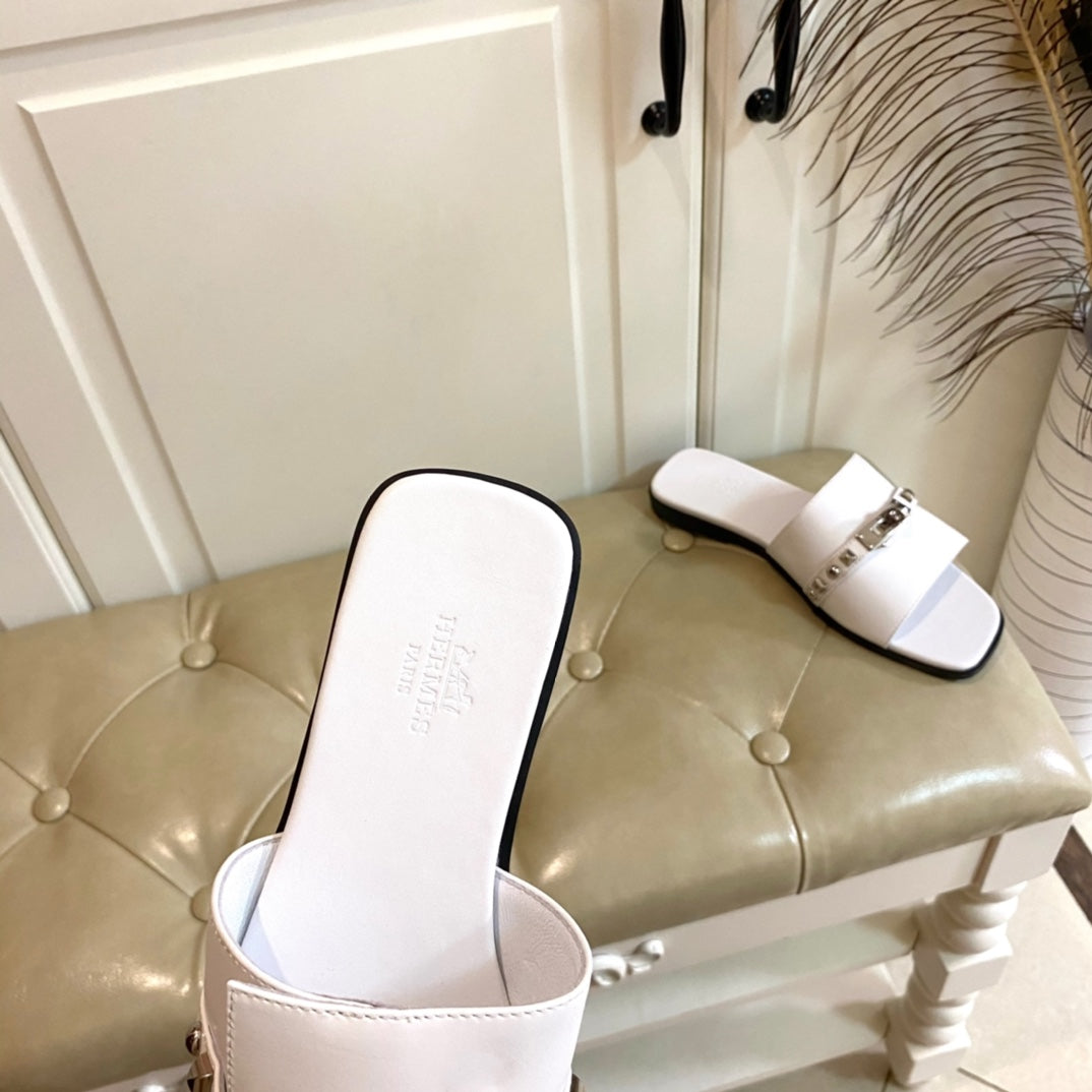 HM Giulia Sandal White Calfskin