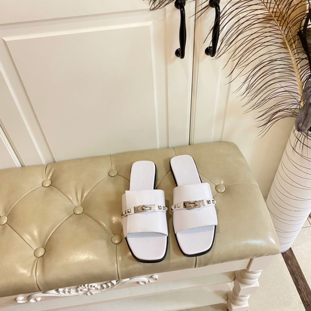 HM Giulia Sandal White Calfskin