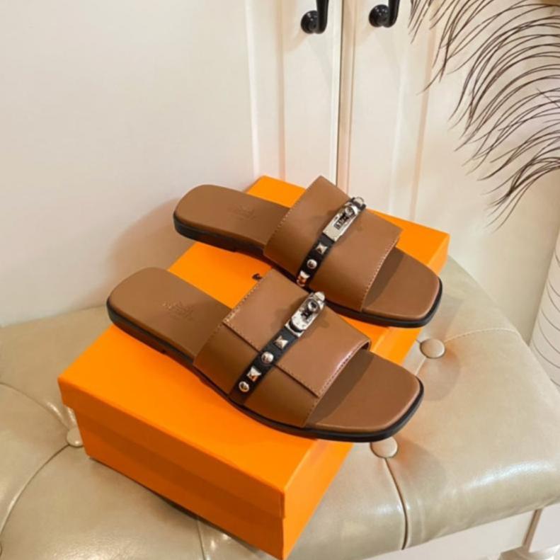 HM Giulia Sandal Brown Black Calfskin