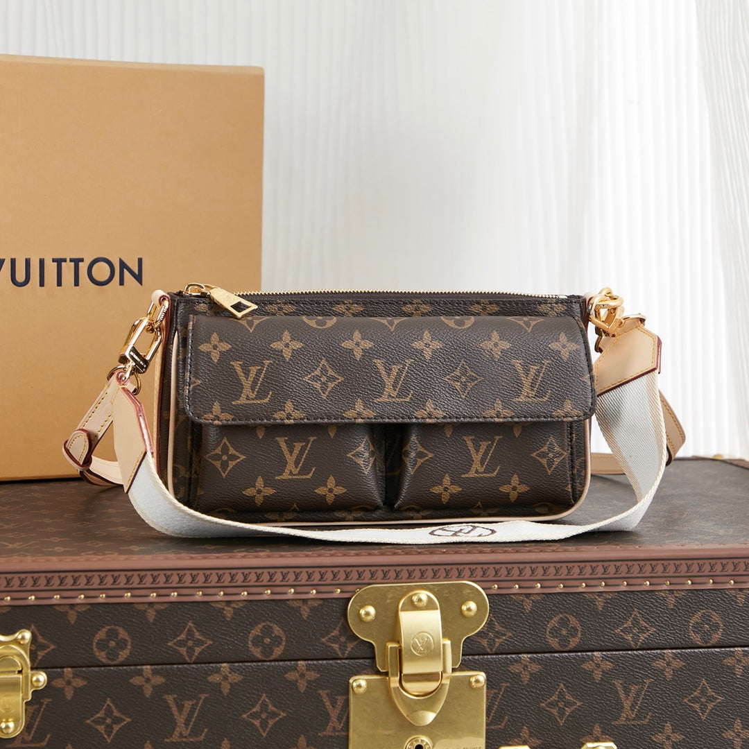 VIVACITÉ 25 IN BROWN MONOGRAM CANVAS GOLD HARDWARE