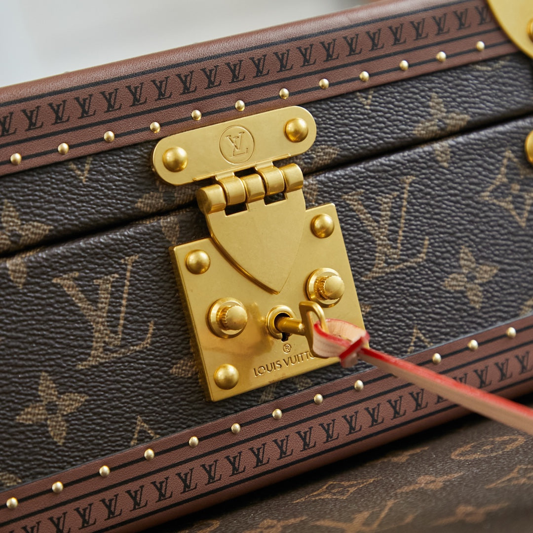 COFFRET JOAILLERIE 24 IN DARK BROWN MONOGRAM CANVAS GOLD HARDWARE